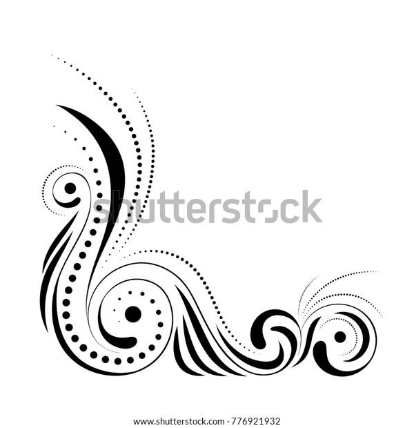 Floral Corner Design Swirl Ornament Isolated Stock Vector (Royalty Free