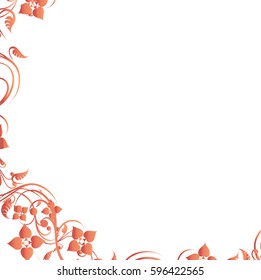 Floral Corner Frame Red