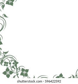 Floral Corner Frame Teal