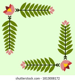 Floral corner ornament vector for wedding invitation, border, catalog, brochure