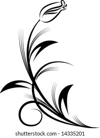 Floral corner. Vector illustration.