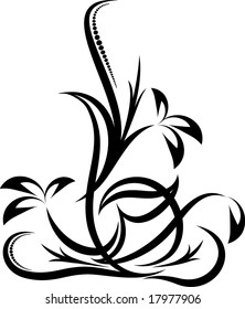 Floral corner. Vector illustration.