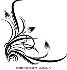Floral corner. Vector illustration.