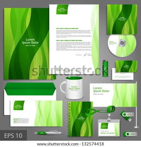 floral corporate identity template leaves vector stock vector