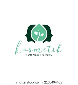 FLORAL COSMETIC FACE LOGO MODERN DESIGN COMPANY