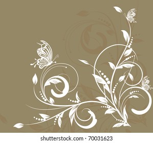 floral creative decorative abstract background with butterfly