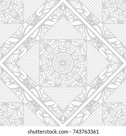floral creative geometric ornament background. Seamless vector illustration. For interior design, wallpaper, invitation