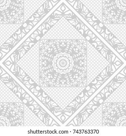 floral creative geometric ornament background. Seamless vector illustration. For interior design, wallpaper, invitation