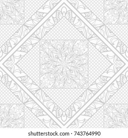 floral creative geometric ornament background. Seamless vector illustration. For interior design, wallpaper, invitation