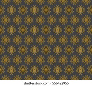 floral creative geometric ornament on grey background. Seamless vector illustration. For design, wallpaper, textile industry.