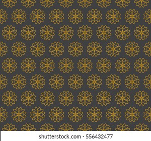 floral creative geometric ornament on grey background. Seamless vector illustration. For design, wallpaper, textile industry.