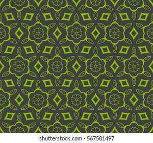 floral creative geometric ornament on background. Seamless vector illustration. For modern interiors design, wallpaper, textile industry.