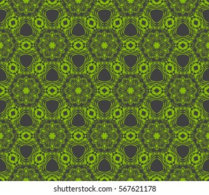 floral creative geometric ornament on background. Seamless vector illustration. For modern interiors design, wallpaper, textile industry.