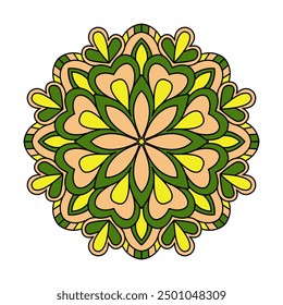 Floral creativity enigmatic colour mandala coloring book page. Easy Mandala Coloring Book Pages for Adults to Relax, Experiences Give Relief. Resizeable Vector File