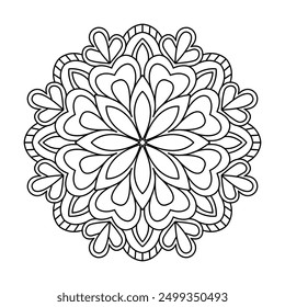 Floral creativity enigmatic mandala coloring book page. Easy Mandala Coloring Book Pages for Adults to Relax, Experiences Give Relief. Resizeable Vector File