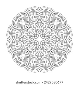 Mandala de creatividad floral para el diseño de libros para colorear