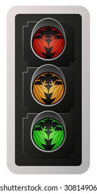 Floral Crest Traffic Light (Vector)