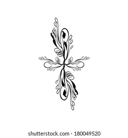 Floral cross isolated on white