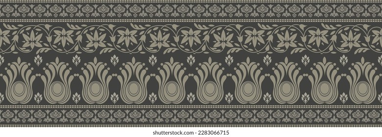 Floral cross stitch embroidery on white background.geometric ethnic oriental pattern traditional.Aztec style,abstract,vector,illustration.design for texture,fabric,clothing,wrapping,decoration,carpet.