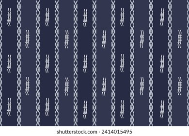 Floral cross stitch embroidery on navy blue background.geometric ethnic oriental seamless pattern traditional.Aztec style abstract vector illustration.design for texture,fabric,clothing,wrapping,print