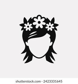 Floral crown icon - Simple Vector Illustration