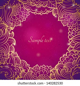 Floral curl abstract ornate frame
