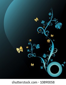 floral curves vector composition