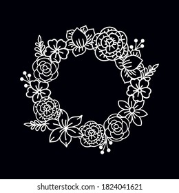 Floral cut file with space in the midle svg