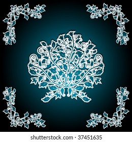 Floral cut out design with border pattern