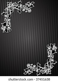 floral cut out design on a black texture background