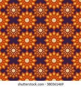 Floral Cute Pattern in bright Colors, 20s, 50s, 60s, 80s fashion style, trendy fabric and wrapping paper, template for creative summer and spring theme design