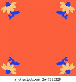 floral cute pattern in doodle drawing style on pink background. Suitable for spring season wallpaper, fabric prints, and design template