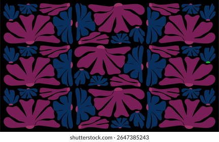 floral cute pattern in doodle drawing style on pink background. Suitable for spring season wallpaper, fabric prints, and design template