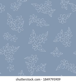 Floral cute pattern with flowers. Vector.