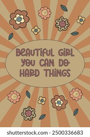 Floral Cute Retro Positive Affirmation Wall Art