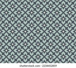 Floral cute seamless pattern. Elegant flower element for cloth fabric, curtain and furniture textile, interior wallpaper. Vector illustration.