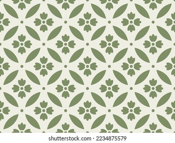 Floral cute seamless pattern. Elegant flower element for cloth fabric, curtain and furniture textile, interior wallpaper. Vector illustration.