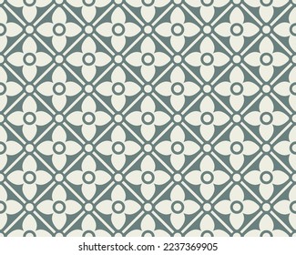 Floral cute seamless pattern. Elegant flower element for cloth fabric, curtain and furniture textile, interior wallpaper. Vector illustration.