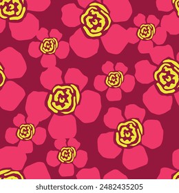 Floral cute seamless pattern with flowers and leaves. Design background for fashion , fabric, web, wallpaper, textile, wrapping.