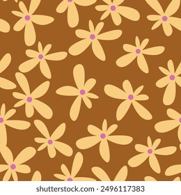 Floral cute seamless pattern with flowers and leaves. Design background for fashion , fabric, web, wallpaper, textile, wrapping