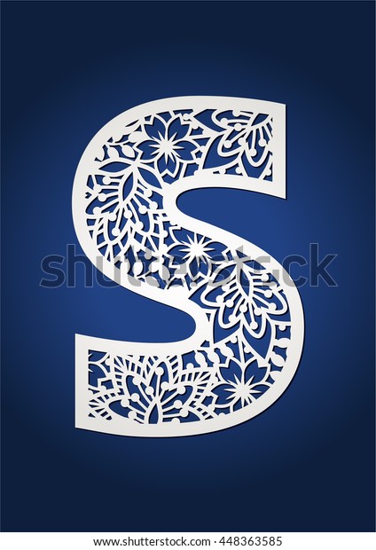 Download Floral Cutout Monogram Initial Letter S Stock Vector ...