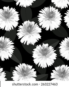 Floral dahlias seamless pattern background, watercolor style