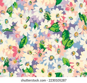 Blumenmuster, Blumen, niedliches, nahtloses Design