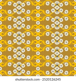 Floral Damask Background - Classic Damask Seamless Pattern - Vector Illustration for Elegant Textile Design 