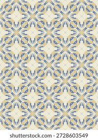 Patrón sin fisuras de diamante de damasco floral color cálido. Adorno de flores con motivo geométrico elemento de Vector dibujado a mano. Ilustración étnica tradicional india, árabe, tribal. Para impresión, tela, alfombra, abrigo, decorar.