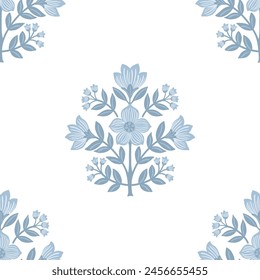 Floral damask flower block floral pattern repeat vector file 