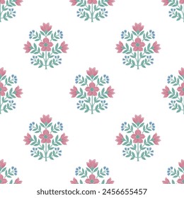 Floral damask flower block floral pattern repeat vector file 