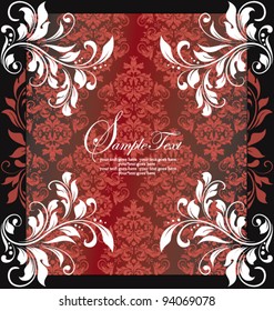 FLORAL DAMASK INVITATION CARD