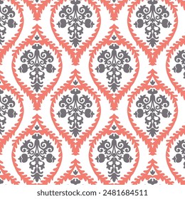 Floral Damask Motif pattern for textile