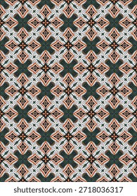 Floral Damast Oreintal nahtlose Muster warme Farbe.Geometrisches Motiv Blume Ornament handgezeichnetes Vektorelement.Ethnisch traditionelles indisches,arabisches,Stammes-Illustration.Für Druck,Stoff,Teppich,wickeln,dekorieren